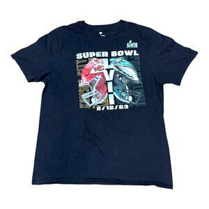 Super Bowl LVII Kansas City Vs Philadelphia Eagles Black T-Shirt Mens L Fanatics
